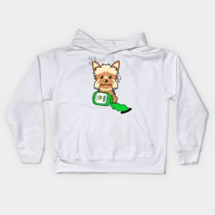 Naughty Yorkshire Terrier Spilled Wasabi Kids Hoodie